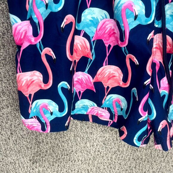 George Above the Knee 6" Inseam Shorts Mens 2XL Multicolor Flamingo Drawstring - Picture 3 of 10